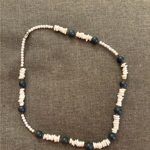 3/$10 or $5 NWOT Blue and Cream Beaded Necklace